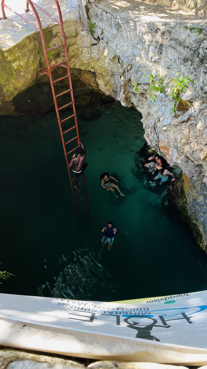 Jamaica itinerary - View of the Blue Hole Mineral Springs from the top