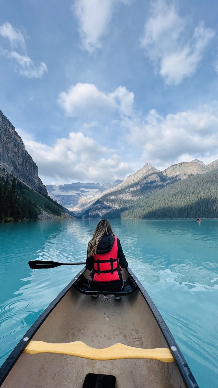 Me on my canoe in Lake Louise
