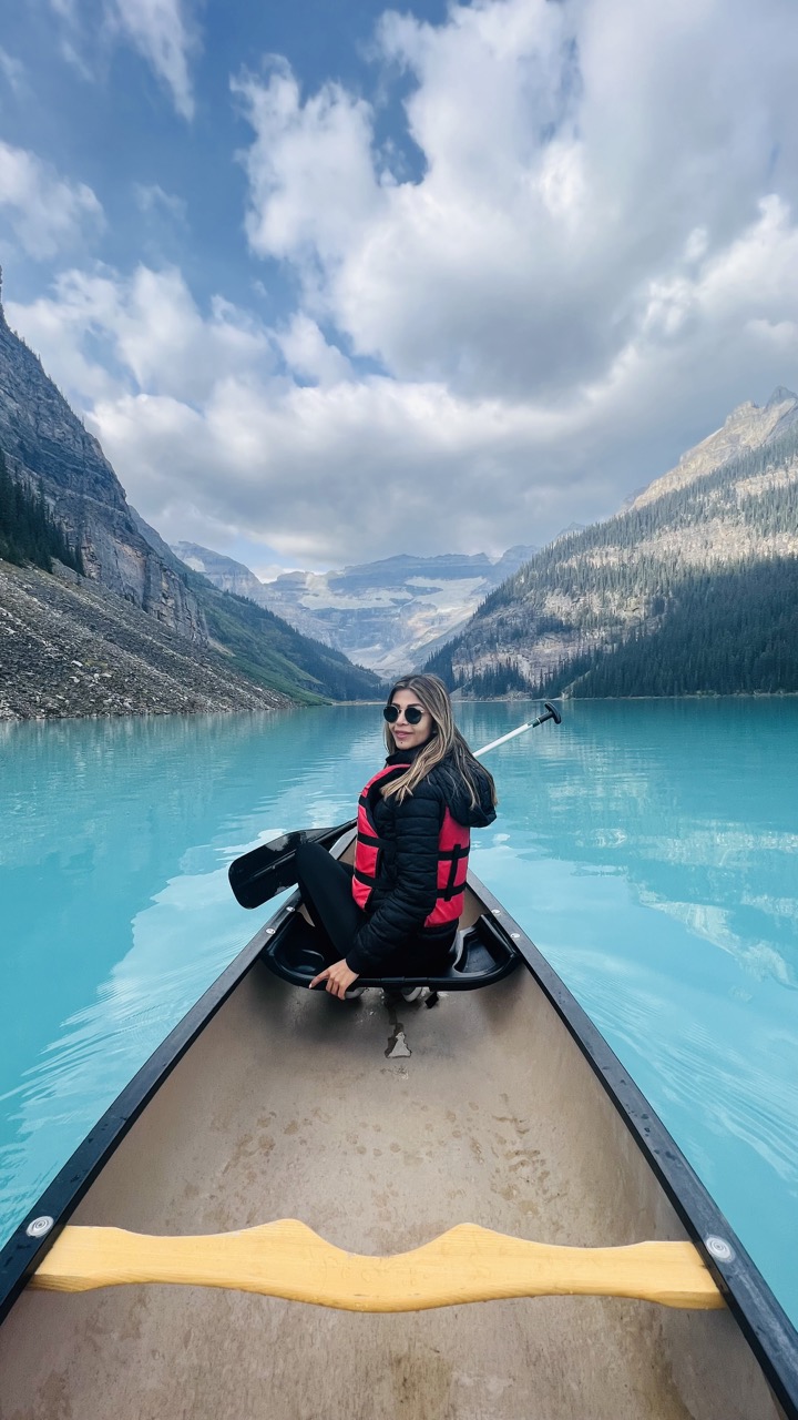 Me on my canoe in Lake Louise